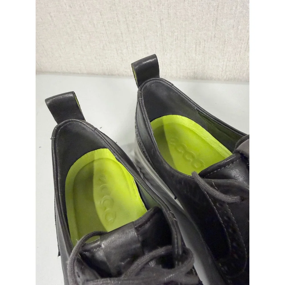 ECCO ST1 Hybrid Lite Brogue Loafers Mens‎ 9 Black Leather Dress Casual